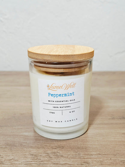 Peppermint Soy Candle – 6 oz Natural Wax