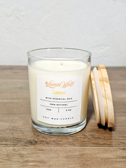 Lemon Soy Candle – 6 oz Natural Wax