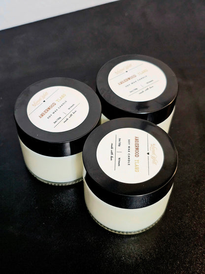 Amberwood Ylang Soy Candle – 2 oz Natural Wax