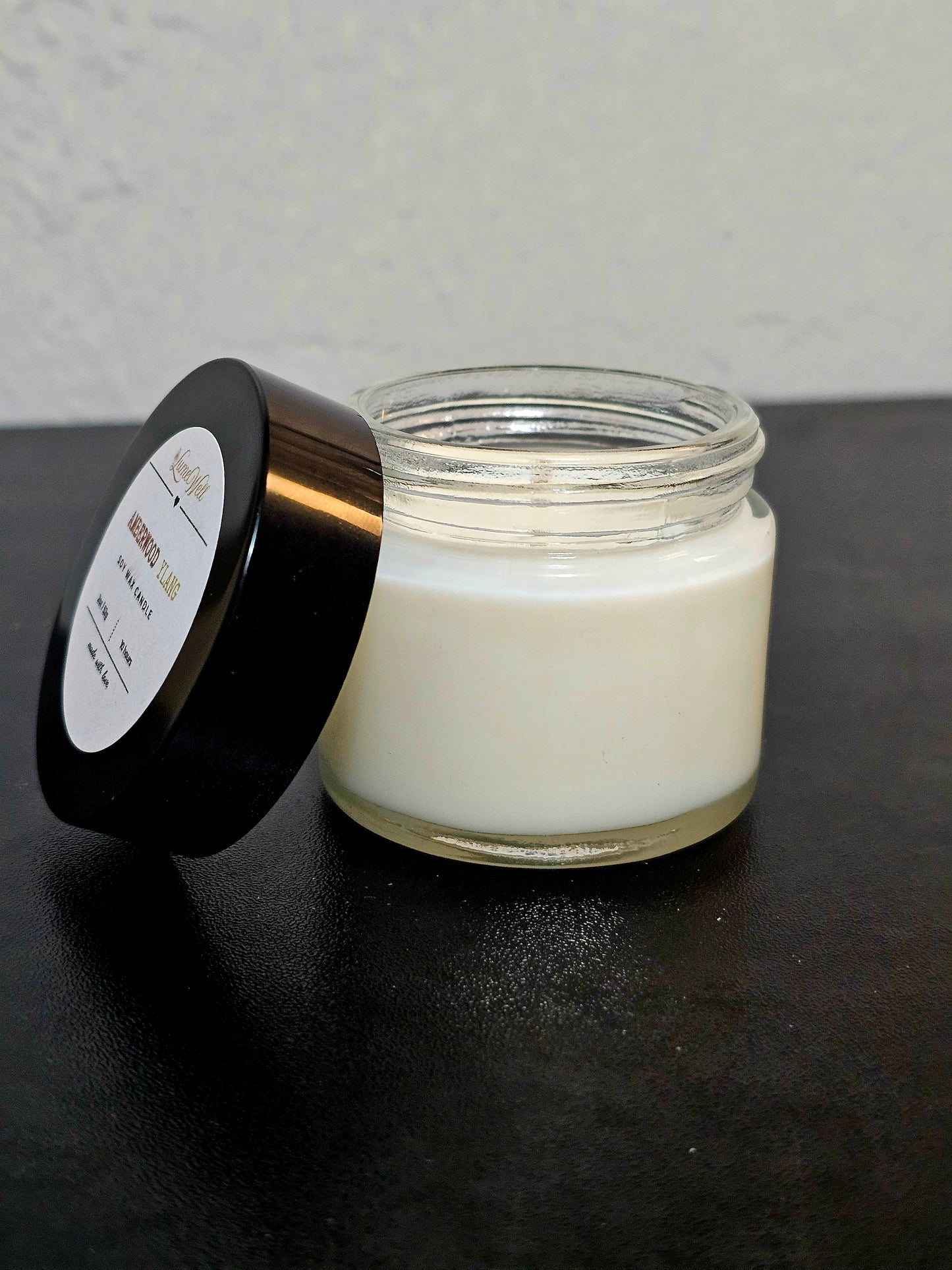 Amberwood Ylang Soy Candle – 2 oz Natural Wax