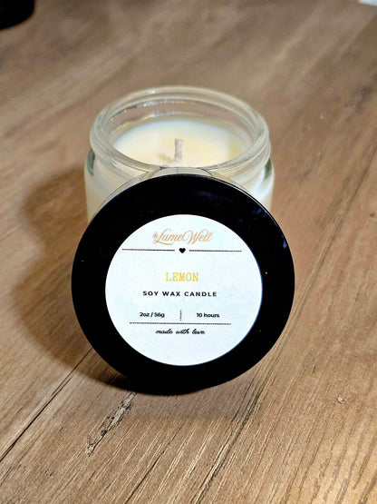Lemon Soy Candle – 2 oz Natural Wax