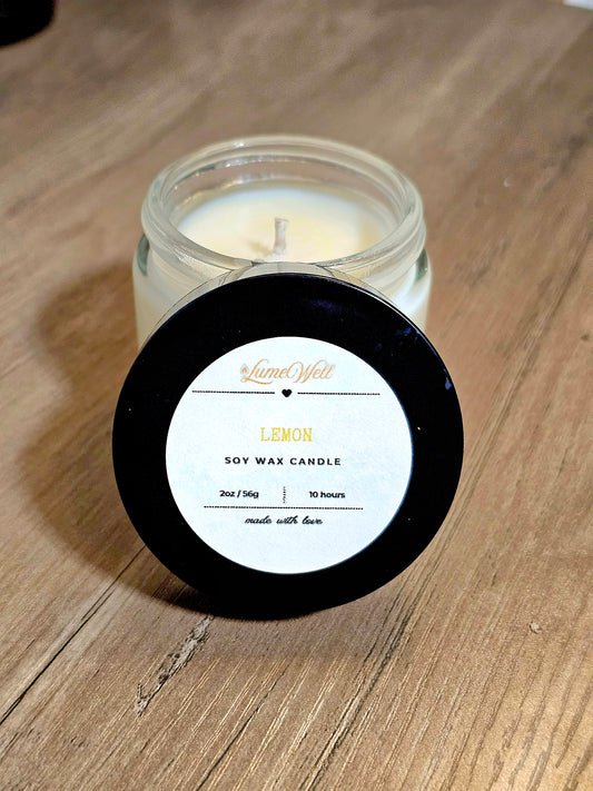 Lemon Soy Candle – 2 oz Natural Wax