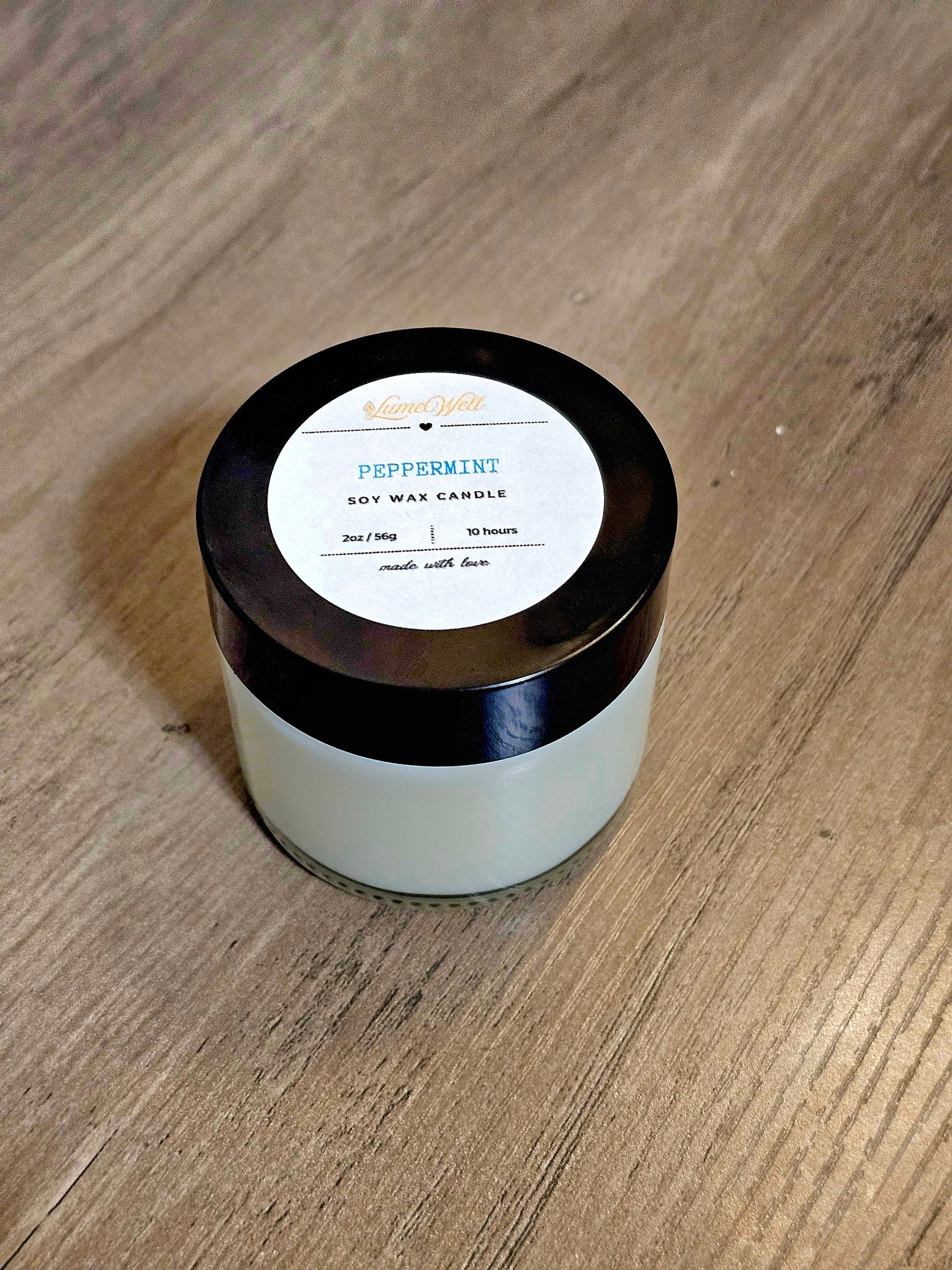 Peppermint Soy Candle – 2 oz Natural Wax