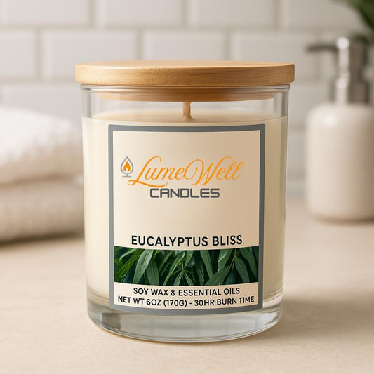 Eucalyptus Bliss Candle – 6oz Natural Soy Wax