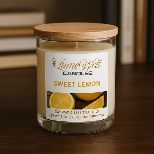 Sweet Lemon Candle – 6oz Natural Soy Wax